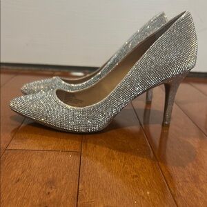 I.N.C. Silver Rhinestone Heels (Size 8.5)